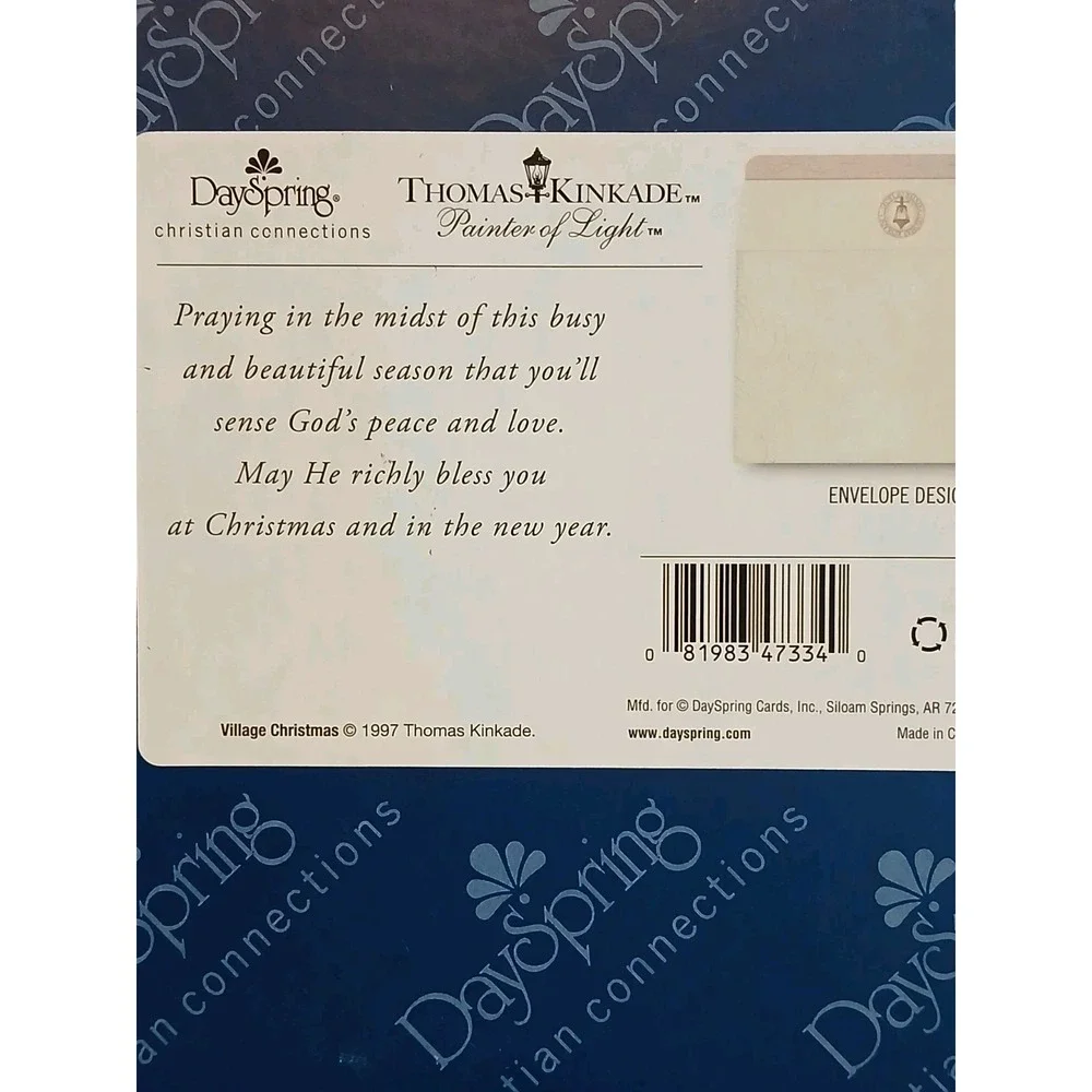 Vintage Thomas Kinkade 18 Boxed Christmas Cards DaySpring Village Christmas 1997